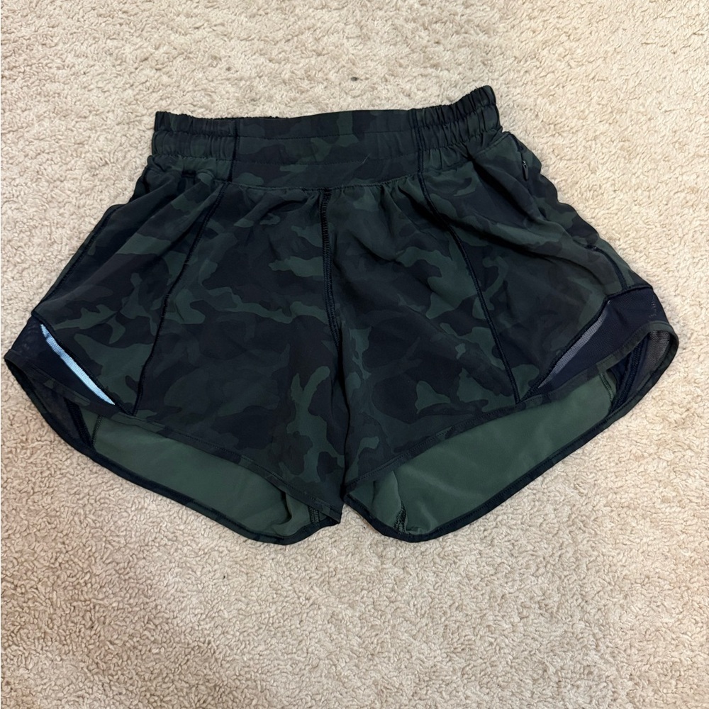 lululemon athletica Green Camouflage Athletic Shorts